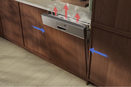 Semi-integrated dishwashers