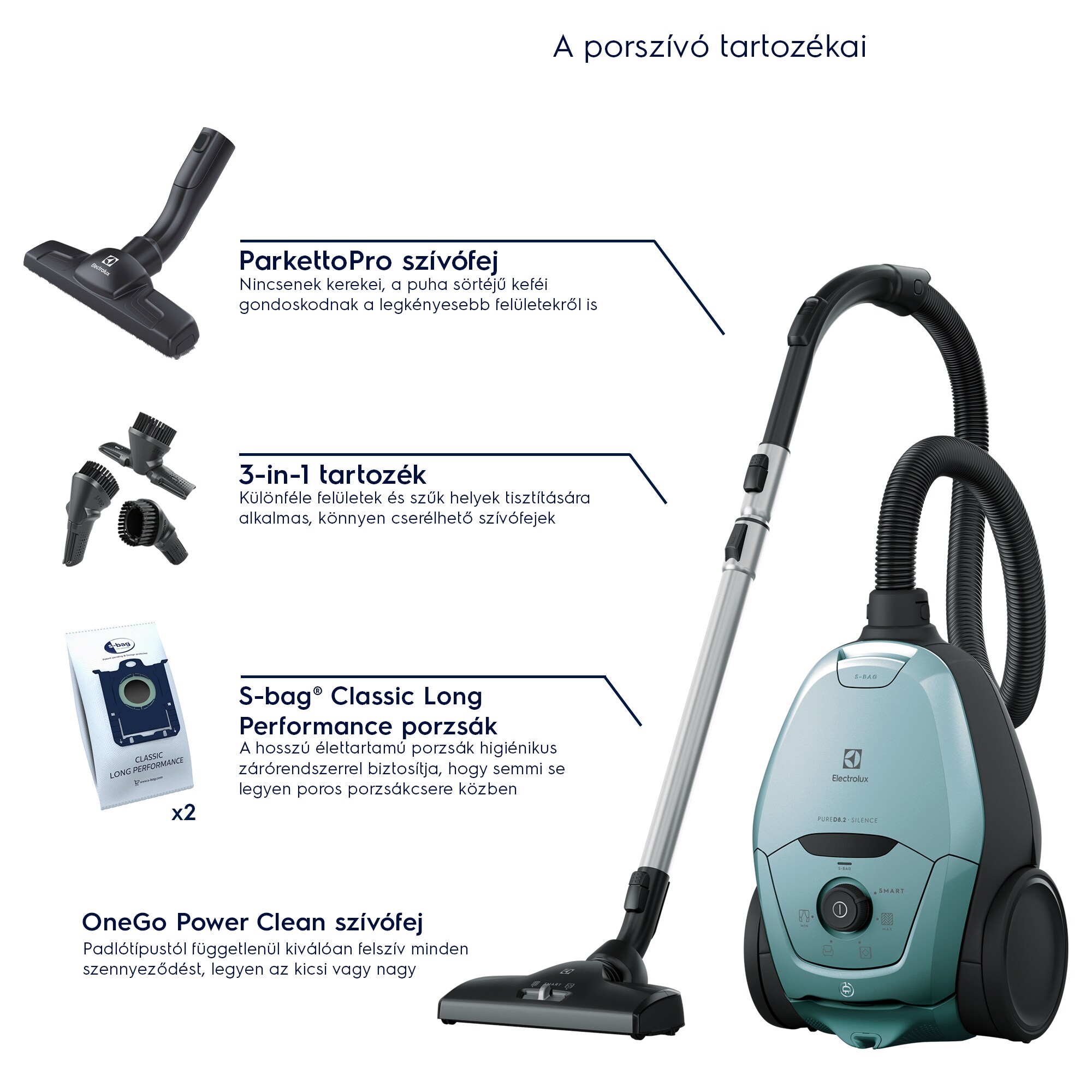 Electrolux - Porzsákos porszívó - PD82-4MB