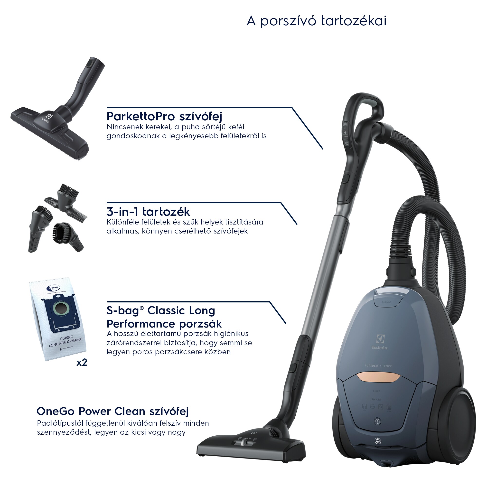 Electrolux - Porzsákos porszívó - PD82-8DB