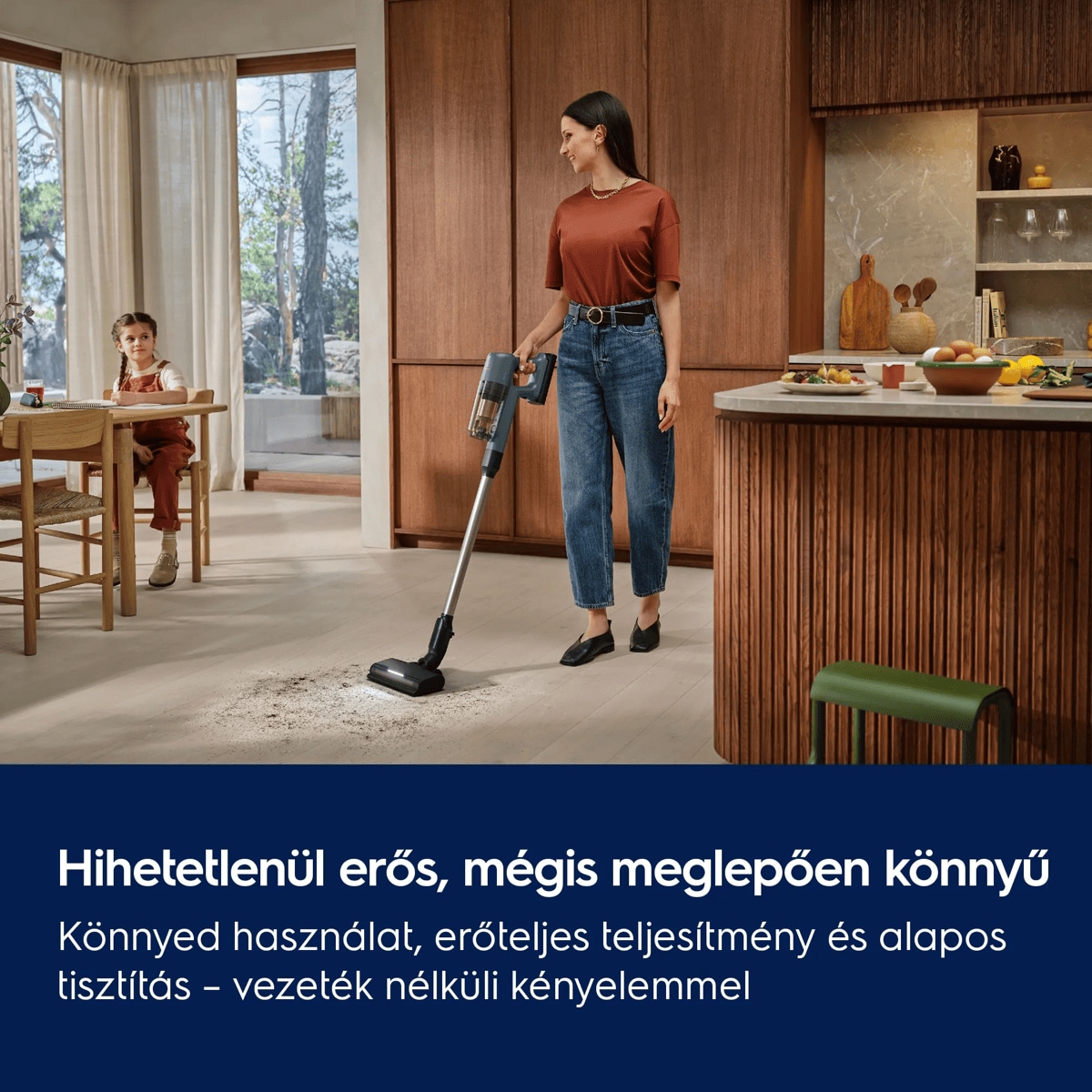Hihetetlenül erős, mégis meglepően könnyű Könnyed használat, erőteljes teljesítmény és alapos tisztítás – vezeték nélküli kényelemmel