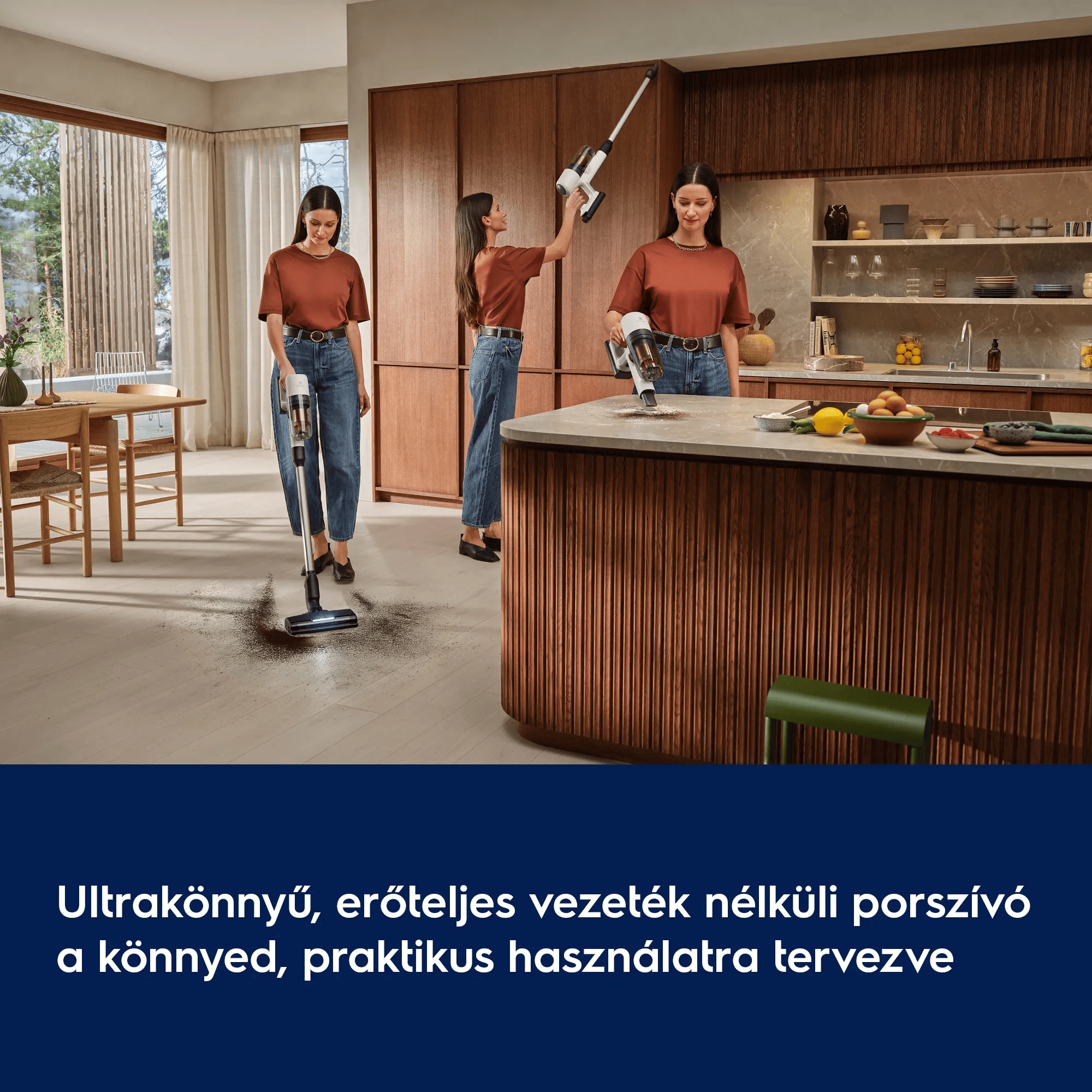 Ultrakönnyű, erőteljes vezeték nélküli porszívó a könnyed, praktikus használatra tervezve