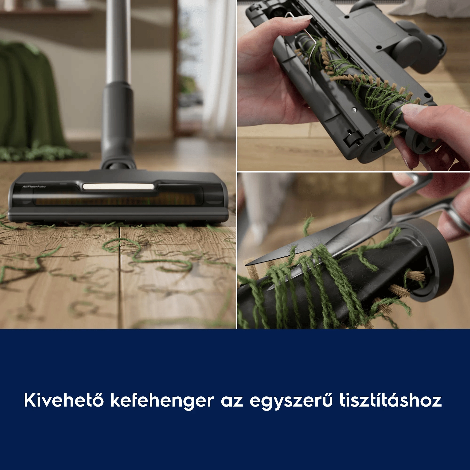 Kivehető kefehenger az egyszerű tisztításhoz