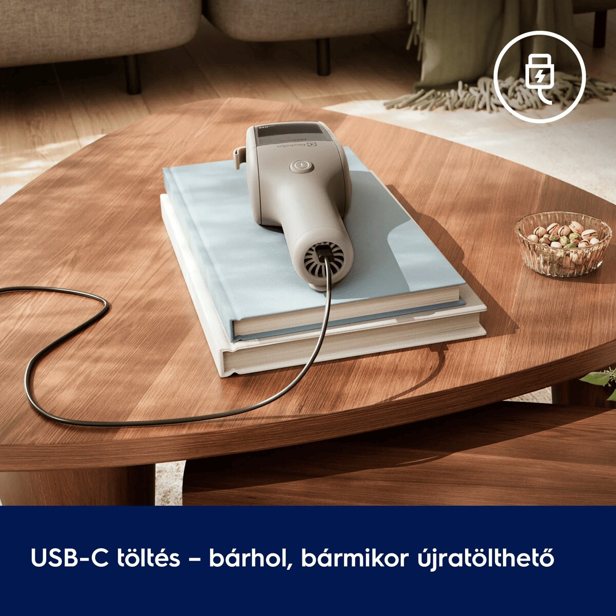 USB-C töltés – bárhol, bármikor újratölthető
