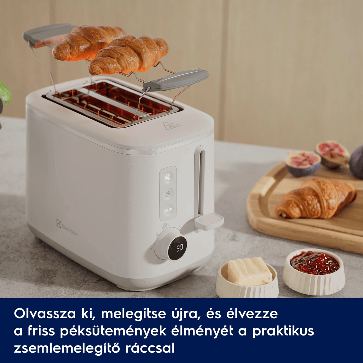 Olvassza ki, melegítse újra, és élvezze a friss péksütemények élményét a praktikus zsemlemelegítő ráccsal