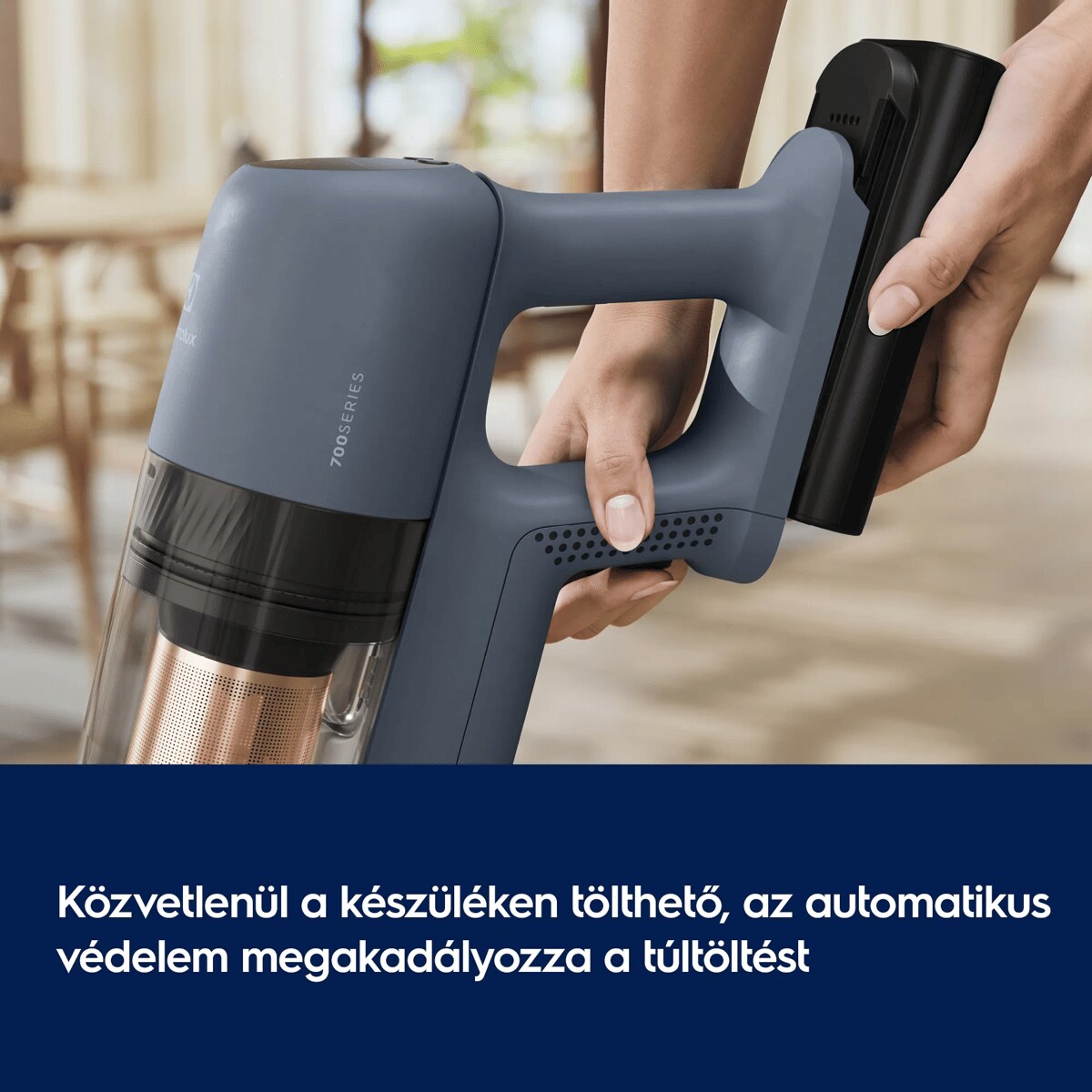 Közvetlenül a készüléken tölthető, az automatikus védelem megakadályozza a túltöltést