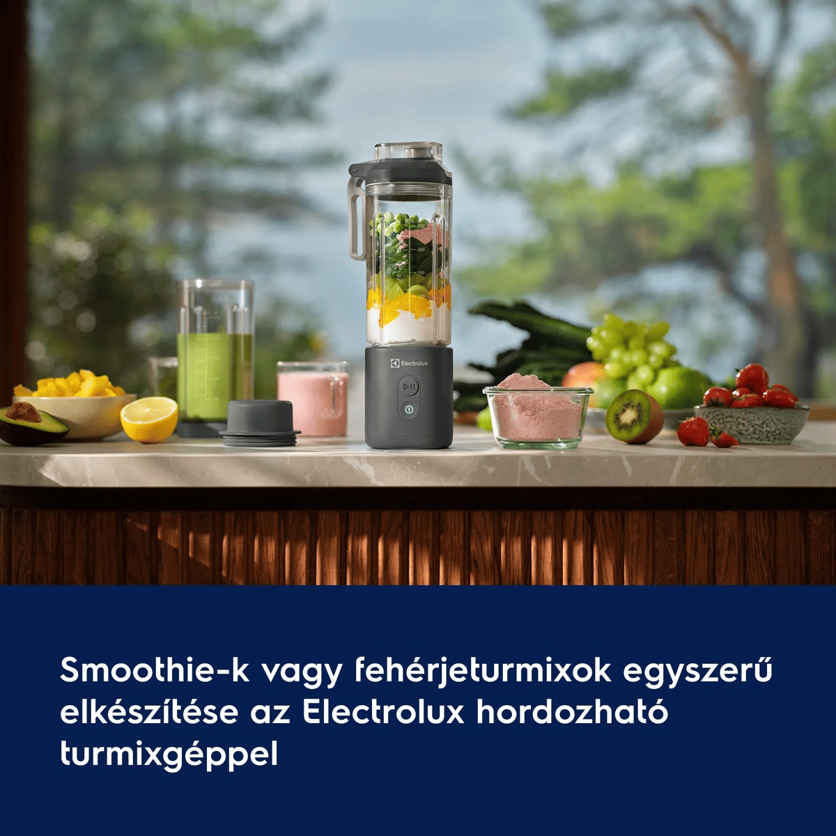 Smoothie‑k vagy fehérjeturmixok egyszerű elkészítése az Electrolux hordozható turmixgéppel