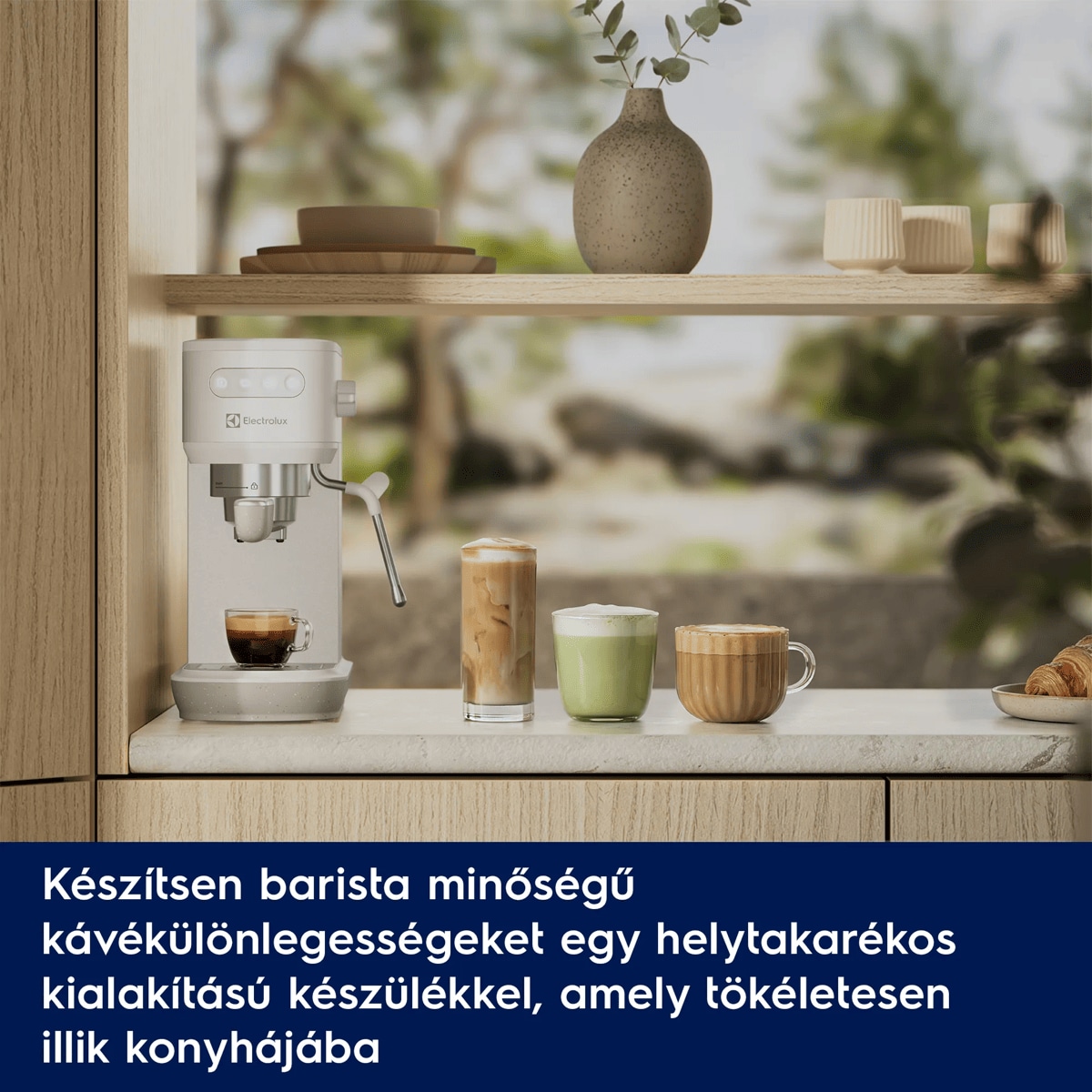 Készítsen barista minőségű kávékülönlegességeket egy helytakarékos kialakítású készülékkel, amely tökéletesen illik konyhájába