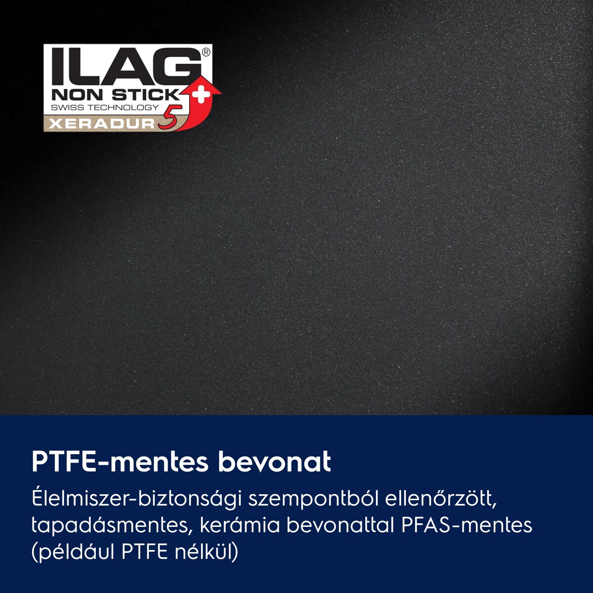 PTFE-mentes bevonat Élelmiszer-biztonsági szempontból ellenőrzött, kerámia alapú tapadásmentes bevonattal, PFAS-mentes (például PTFE nélkül)