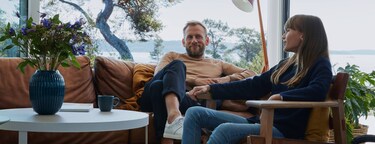 Two people relaxing in livingroom
