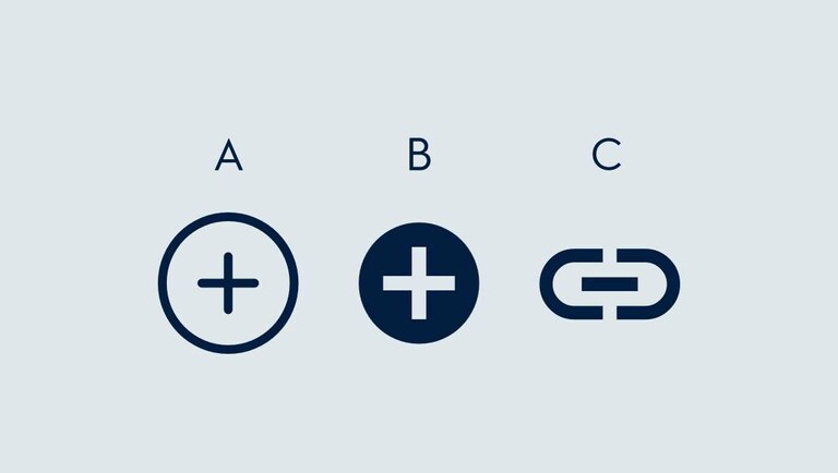 Three different "add" Icons